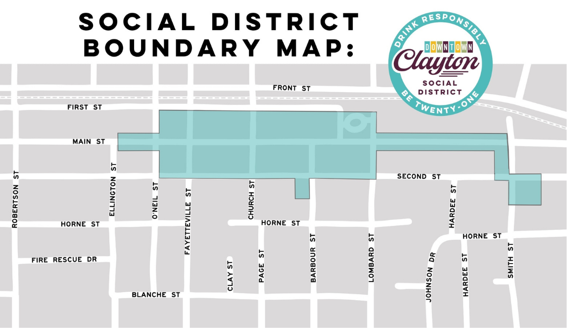 Downtown Clayton Social District Map